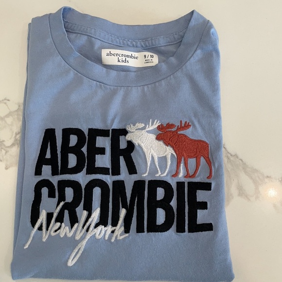 Abercrombie kids light blue embroidered T-shirt. Size 9-10 - Picture 5 of 5
